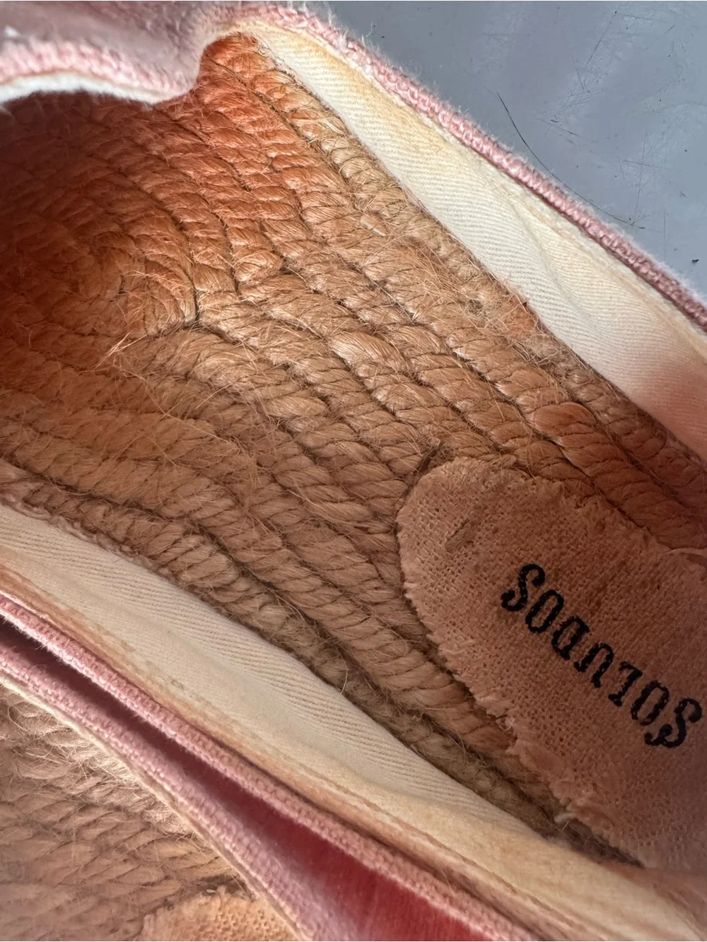 Soludos Pink Embroidered 'Ciao Bella' Canvas Espadrilles